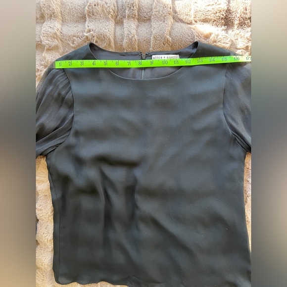 Alice + Olivia Vix Embellished Cuff Silk Blouse - Picture 11 of 11